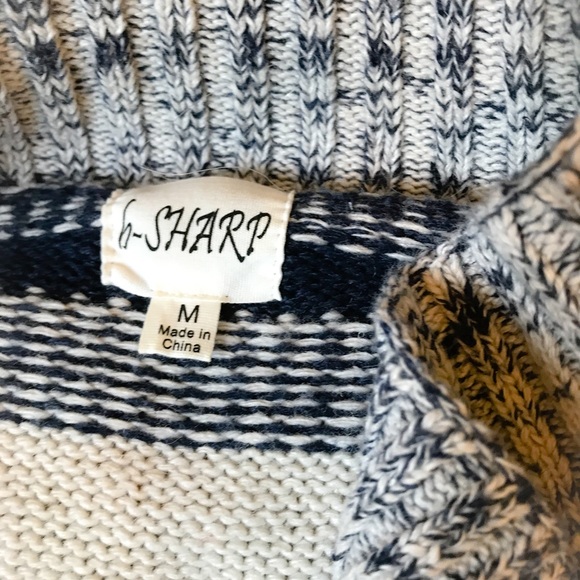 Navy blue and white striped cardigan - Picture 3 of 4